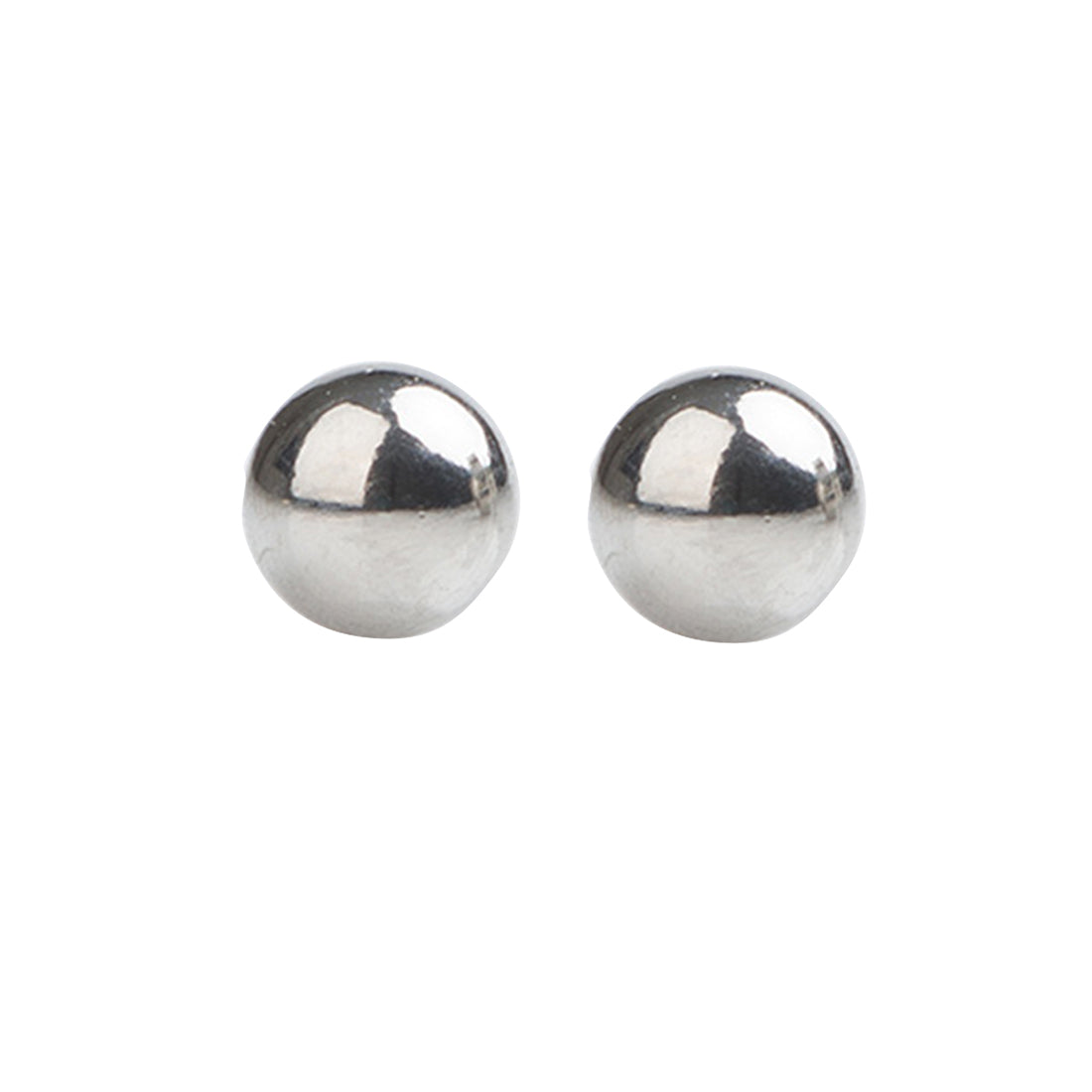 4 Mm Rhodium-Plated Sterling Silver Stud Earring | In Stock! | Lucleon - Foto 5