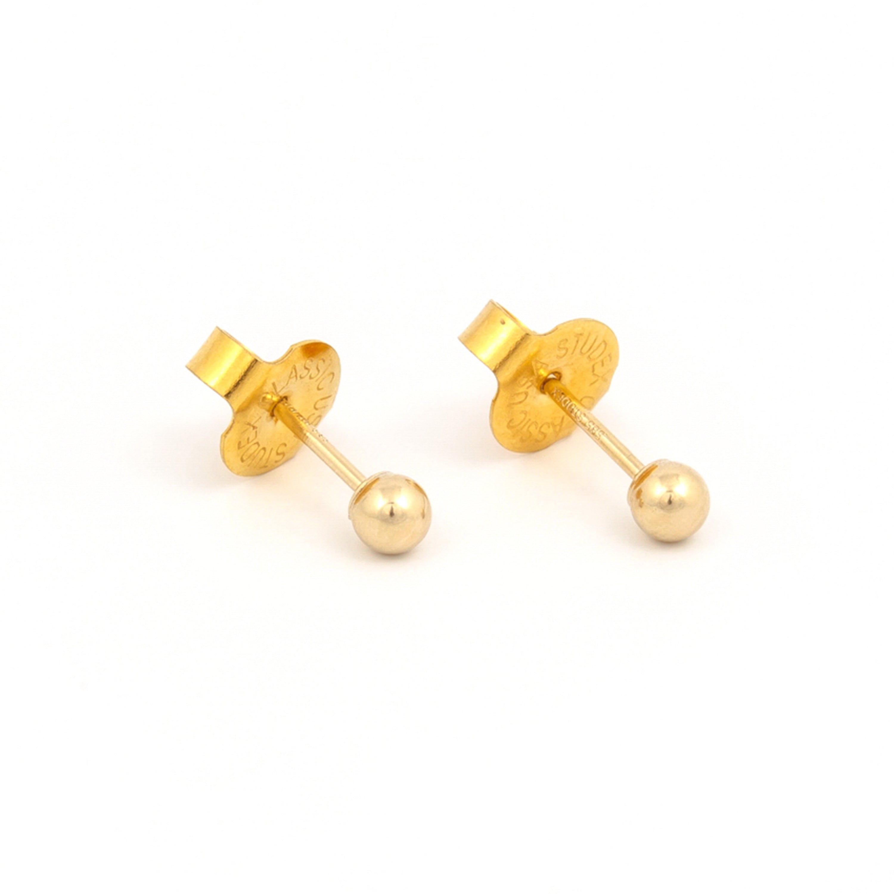 3MM Ball 18K Gold Piercing Ear Stud For Baby - Main Image