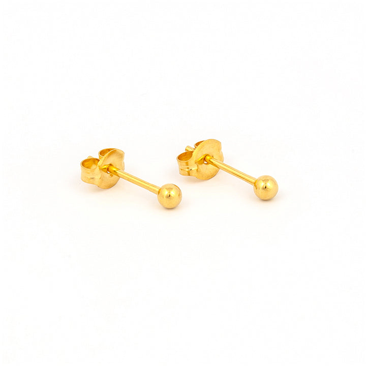 4MM Ball 24K Pure Gold Plated Ear Studs | Ideal for everyday wear
