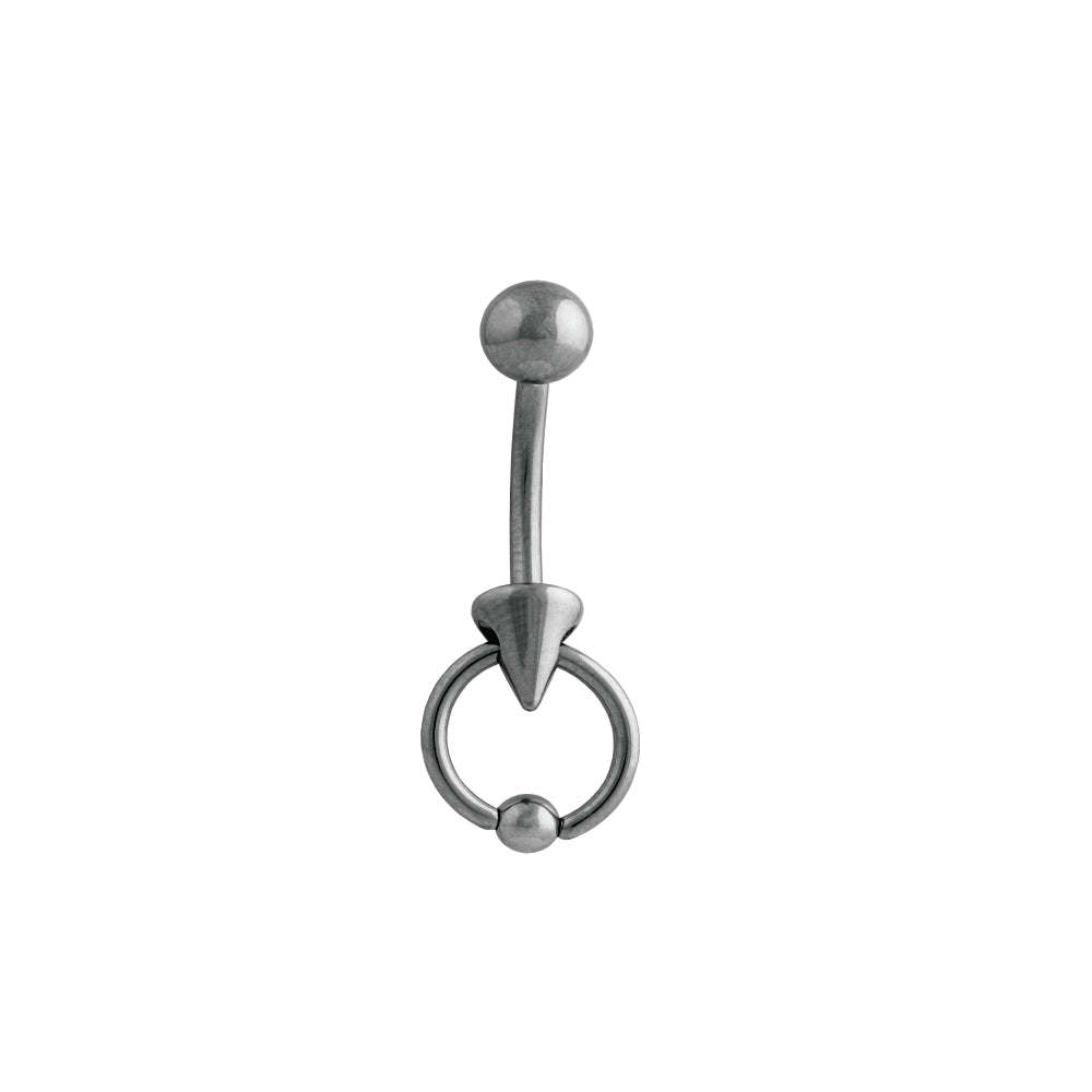 Body Jewellery Ringbell Spike Stainless Steel 14G 10Mm Belly Stud