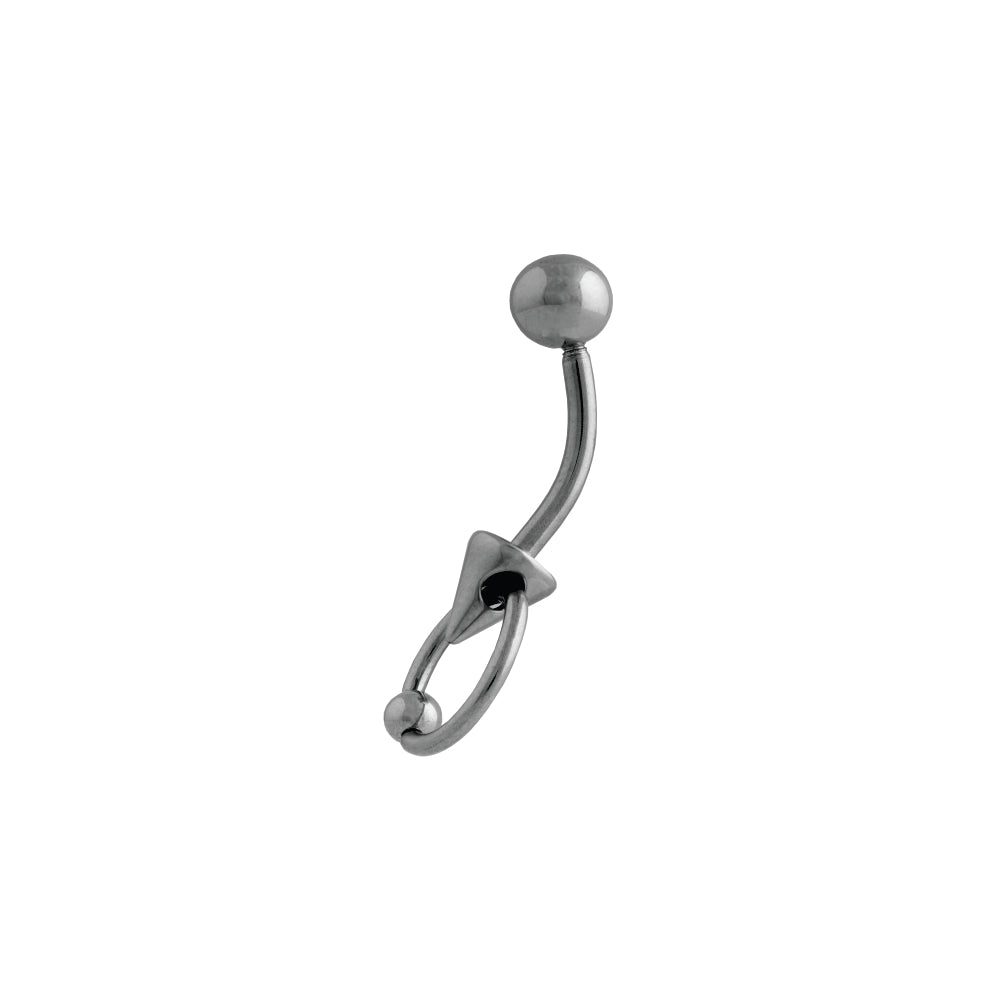 Body Jewellery Ringbell Spike Stainless Steel 14G 10Mm Belly Stud