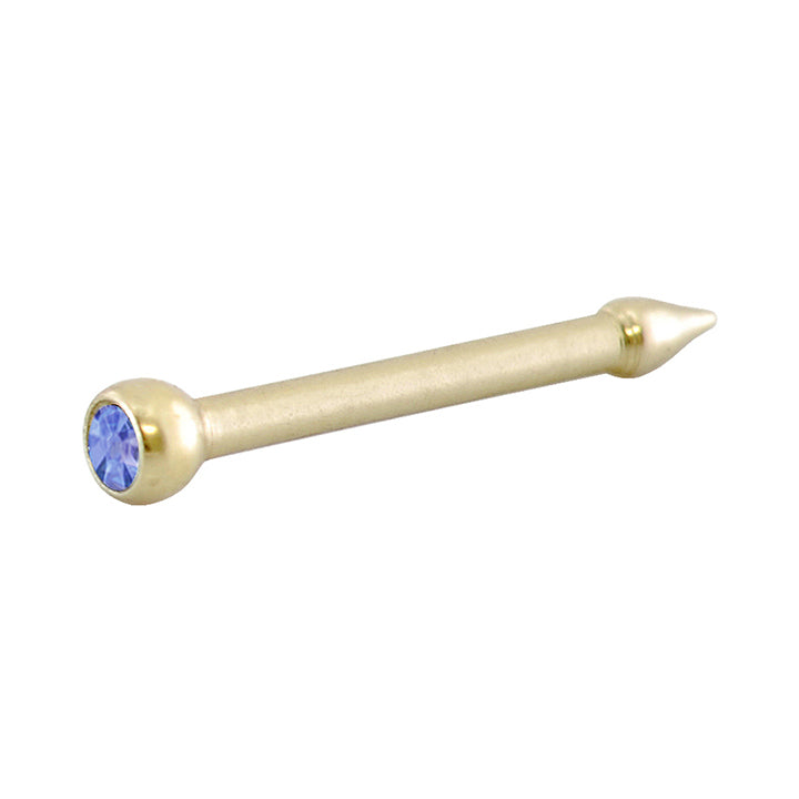 Light Sapphire Titanium Polished Gold Color Sterilized Nose Piercer