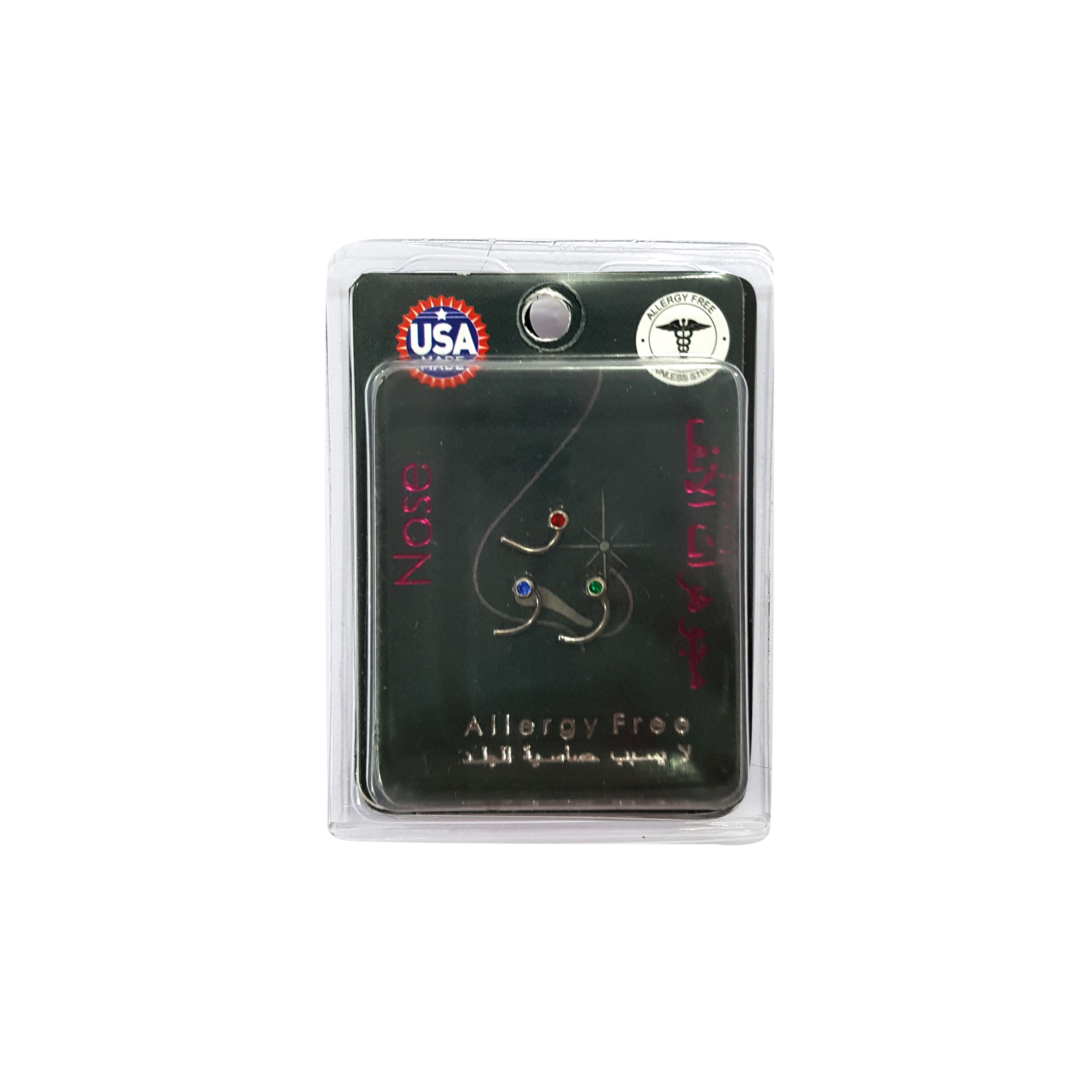 Body Jewellery Nose Screw Lt Siam/Emerald/Sapphire 20G 1Mm Stainless Steel Nose Stud