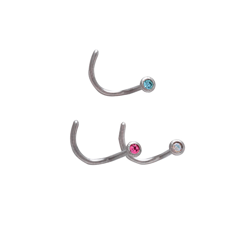 Body Jewellery Nose Screw Ab Assorted Colors 20G 1Mm Stainless Steel Nose Stud