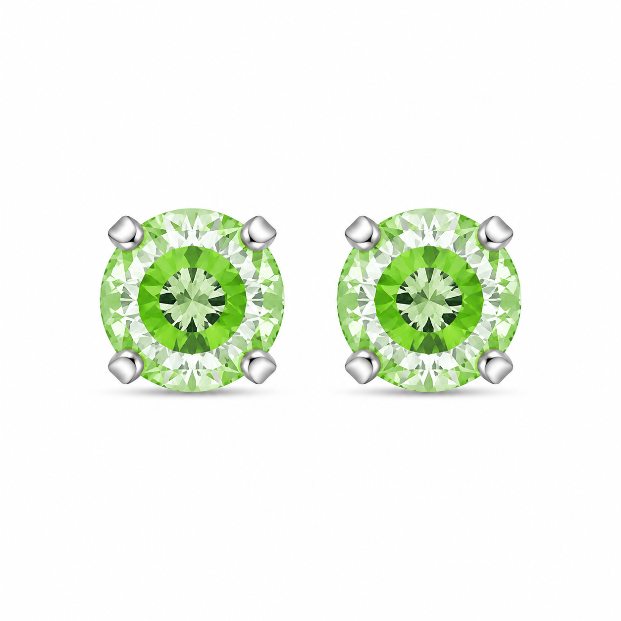 5MM Cubic Zirconia Neon Green Allergy Free Stainless Steel Ear Studs | Ideal for everyday wear