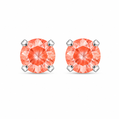 5MM Cubic Zirconia Neon Orange Allergy Free Stainless Steel Ear Studs | Ideal for everyday wear