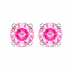 5MM Cubic Zirconia Neon Hot Pink Allergy Free Stainless Steel Ear Studs | Ideal for everyday wear
