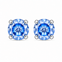 5MM Cubic Zirconia Neon Blue Allergy Free Stainless Steel Ear Studs | Ideal for everyday wear