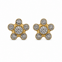 Daisy Apr Crystal 24K Pure Gold Plated Ear Studs | Ideal for everyday wear