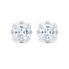 6*6MM Cubic Zirconia Princess cut Allergy Free Stainless Steel Ear Studs | Ideal for everyday wear