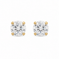 7MM Cubic Zirconia 24K Pure Gold Plated Ear Studs | Ideal for everyday wear