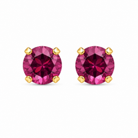 5MM February Amethyst 24K Pure Gold Plated Ear Studs | Ideal for everyday wear
