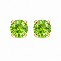 5MM August Peridot Emerald 24K Pure Gold Plated Ear Studs | Ideal for everyday wear