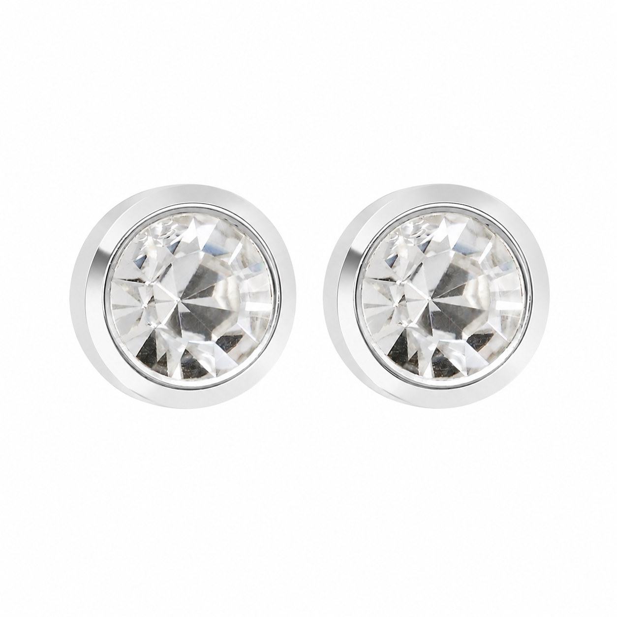 4MM April – Crystal Bezel Allergy free Stainless Steel Ear Studs | Ideal for everyday wear
