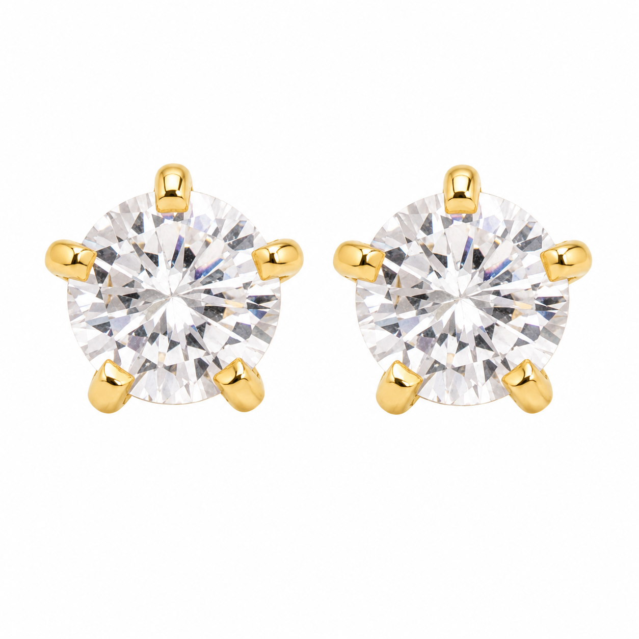2MM April – Crystal Birthstone 24K Pure Gold Plated Ear Studs | Ideal for everyday wear