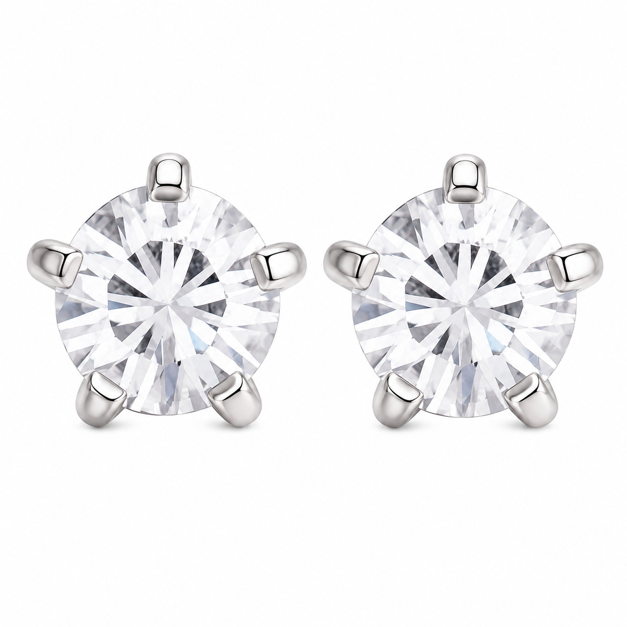 4MM Cubic Zirconia Allergy Free Stainless Steel Ear Studs | MADE IN USA | Ideal for everyday wear