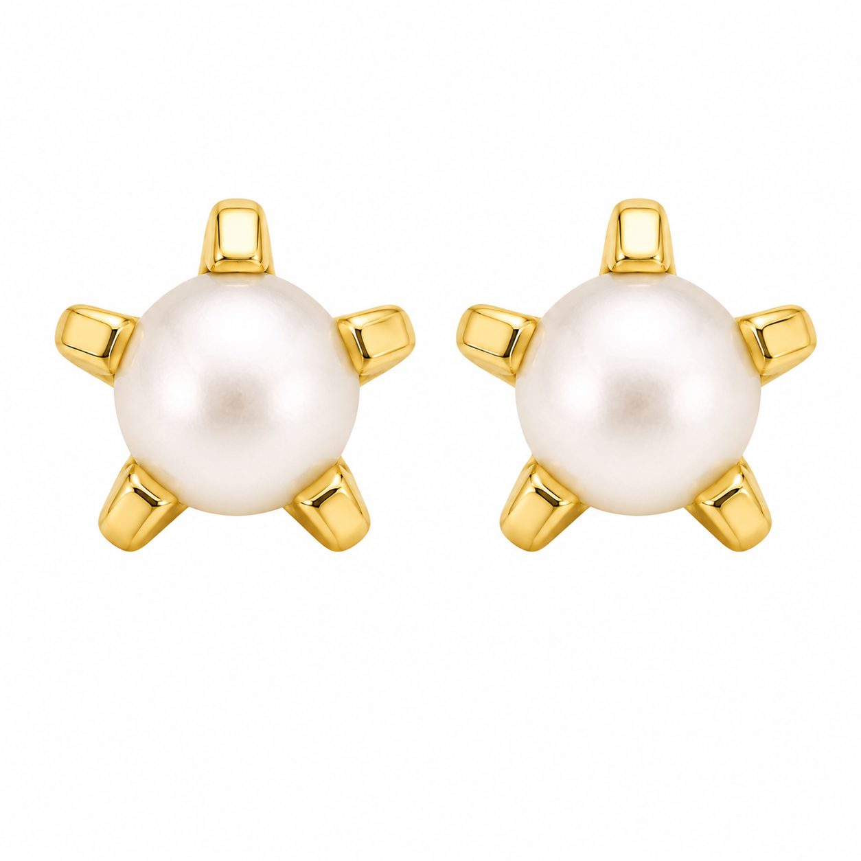 3MM Pearl 24K Pure Gold Plated Ear Studs | MADE IN USA | Ideal for everyday wear