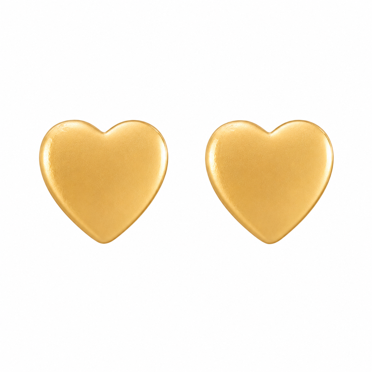 3MM Heart 24K Pure Gold Plated Ear Studs | MADE IN USA | Ideal for everyday wear