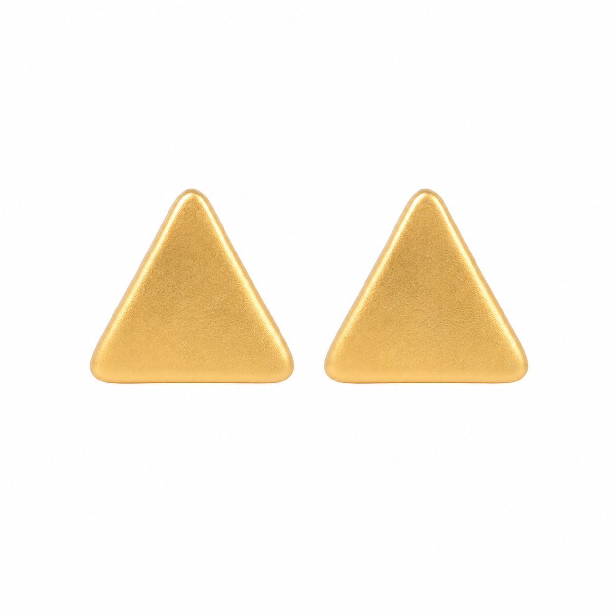 3MM Triangle 24K Pure Gold Plated Ear Studs | MADE IN USA | Ideal for everyday wear