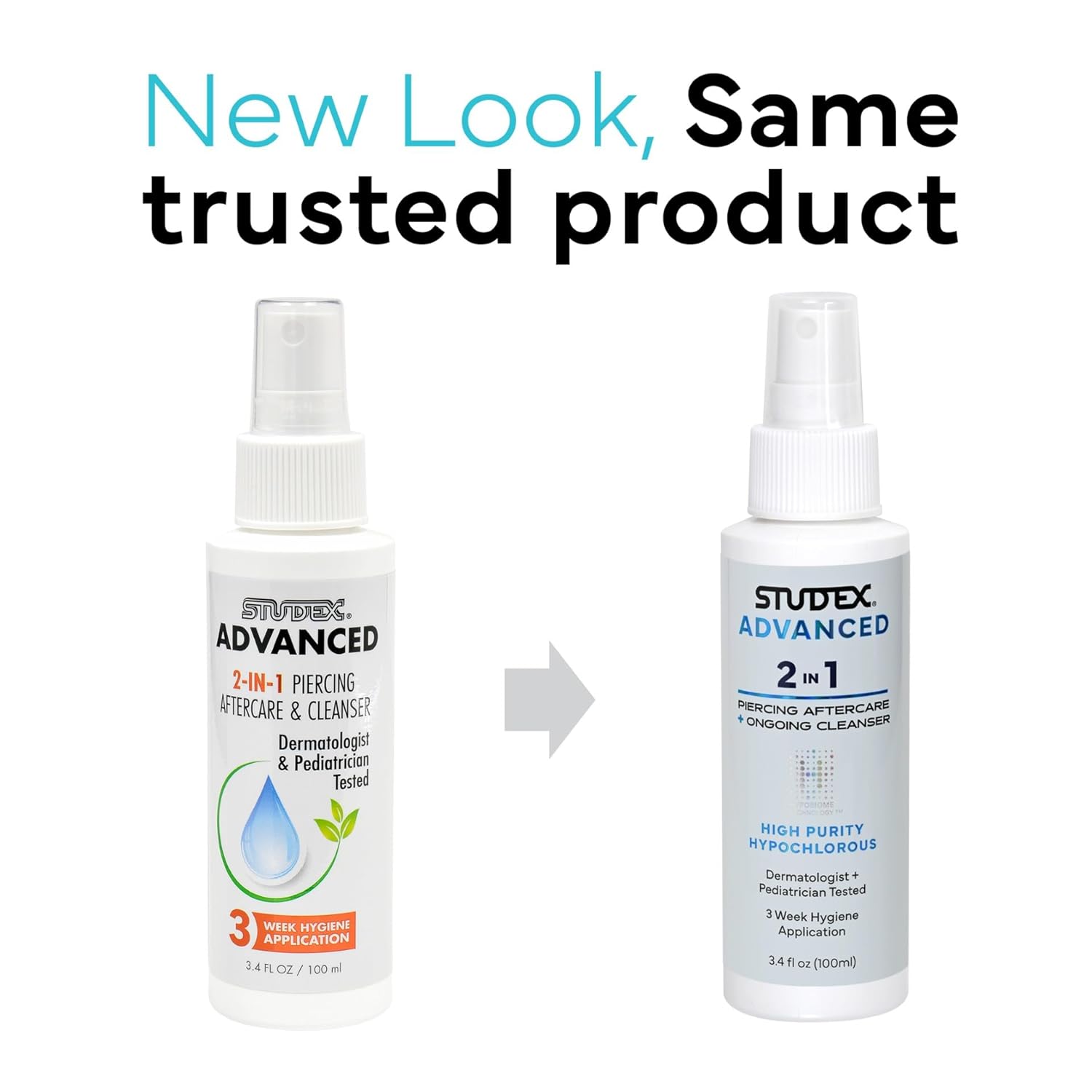 STUDEX Advanced Piercing Aftercare & Cleanser 3.4 FL OZ | 100 ml
