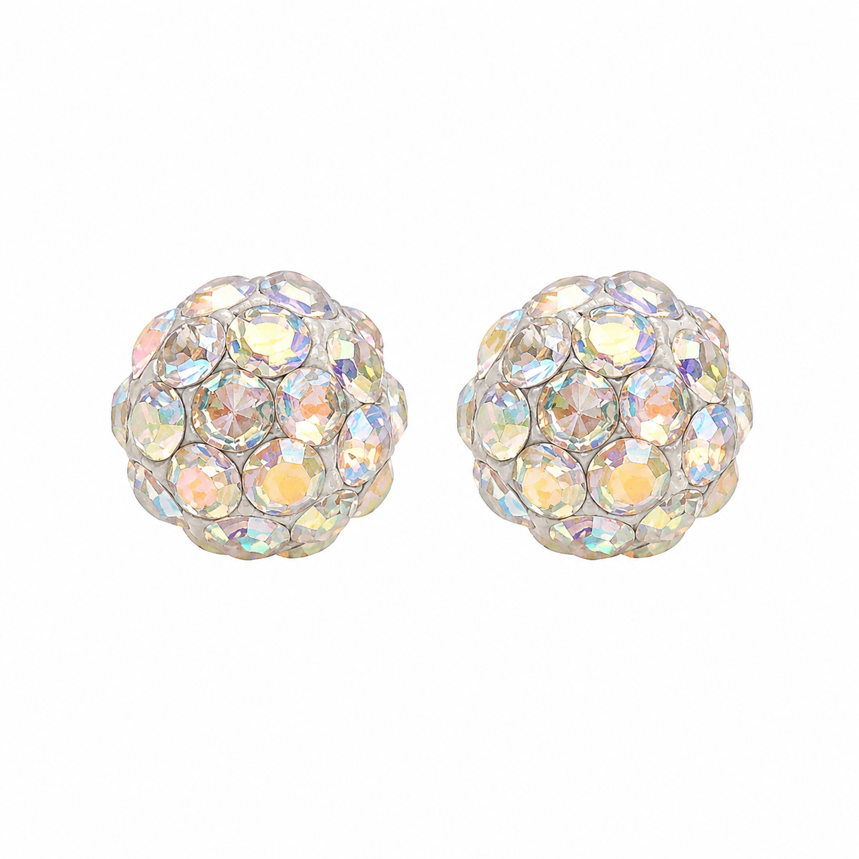 4.5MM Fireball Ð Ab Crystal Allergy free Stainless Steel Ear Studs | MADE IN USA | Ideal for everyday wear