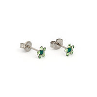 Daisy Aug Peridot & May Emerald Allergy Free Stainless Steel Ear Studs | MADE IN USA | Ideal for everyday wear