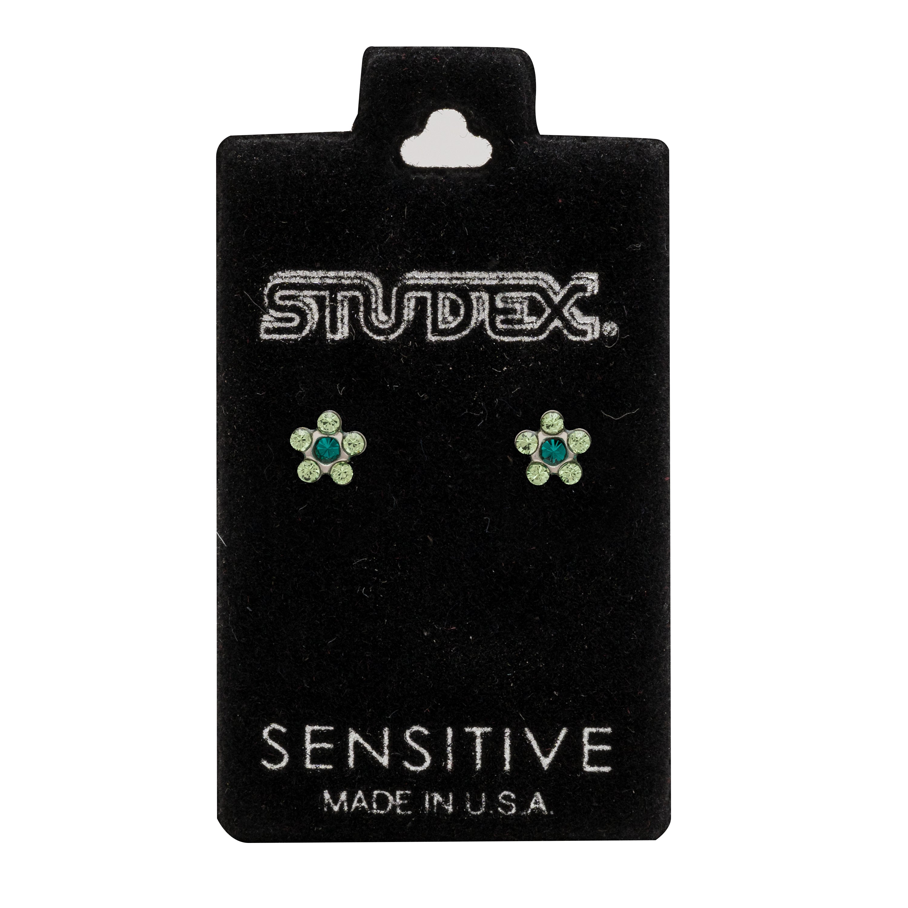 Daisy Aug Peridot & May Emerald Allergy Free Stainless Steel Ear Studs | MADE IN USA | Ideal for everyday wear