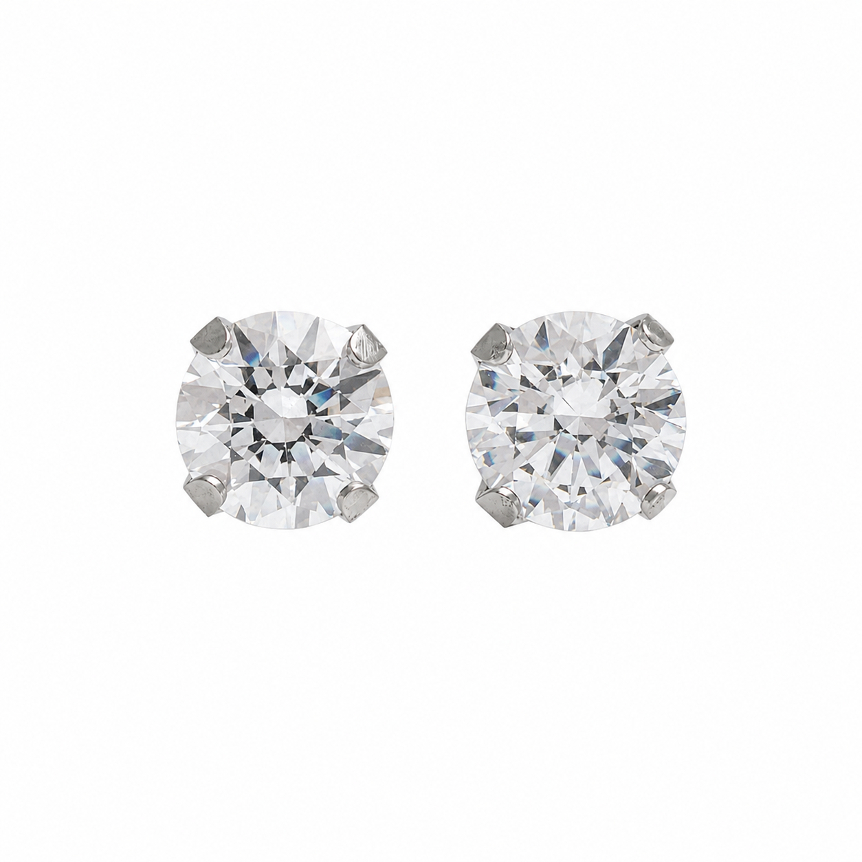 6MM Cubic Zirconia Allergy Free Stainless Steel Ear Studs | MADE IN USA | Ideal for everyday wear