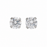 6MM Cubic Zirconia Allergy Free Stainless Steel Ear Studs | MADE IN USA | Ideal for everyday wear