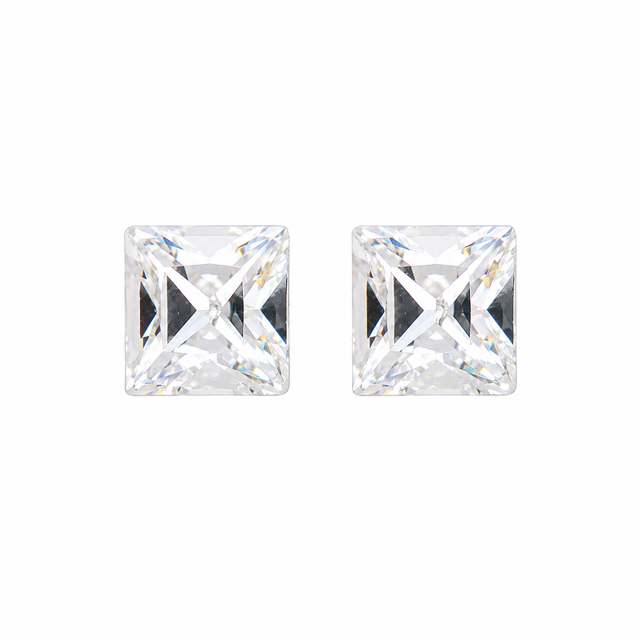 6X6MM Austrian Crystal Square 24K Pure Gold Plated Ear Studs | MADE IN USA | Ideal for everyday wear