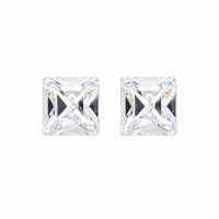 6X6MM Austrian Crystal Square 24K Pure Gold Plated Ear Studs | MADE IN USA | Ideal for everyday wear