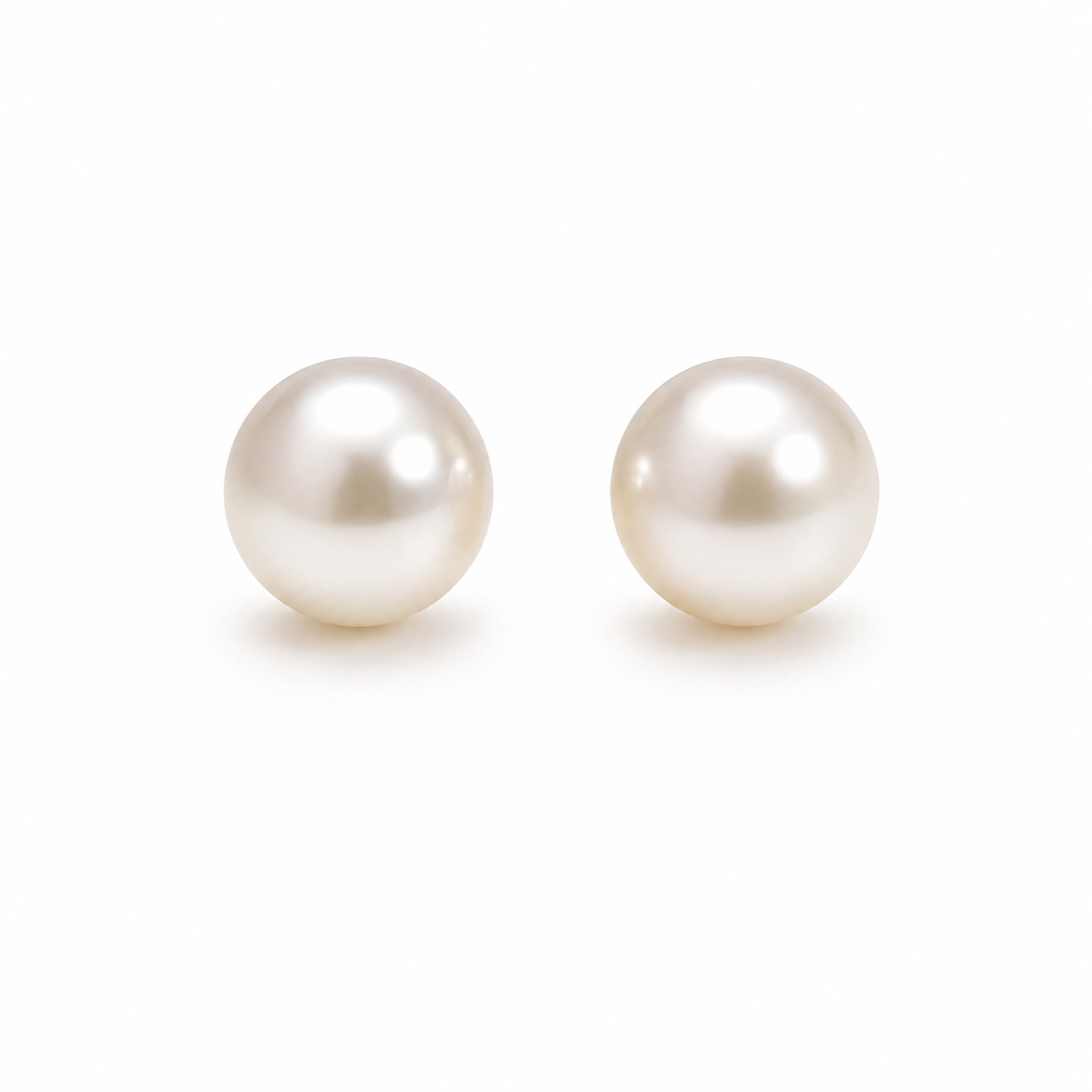 4MM White Pearl 24K Pure Gold Plated Ear Studs | MADE IN USA | Ideal for everyday wear