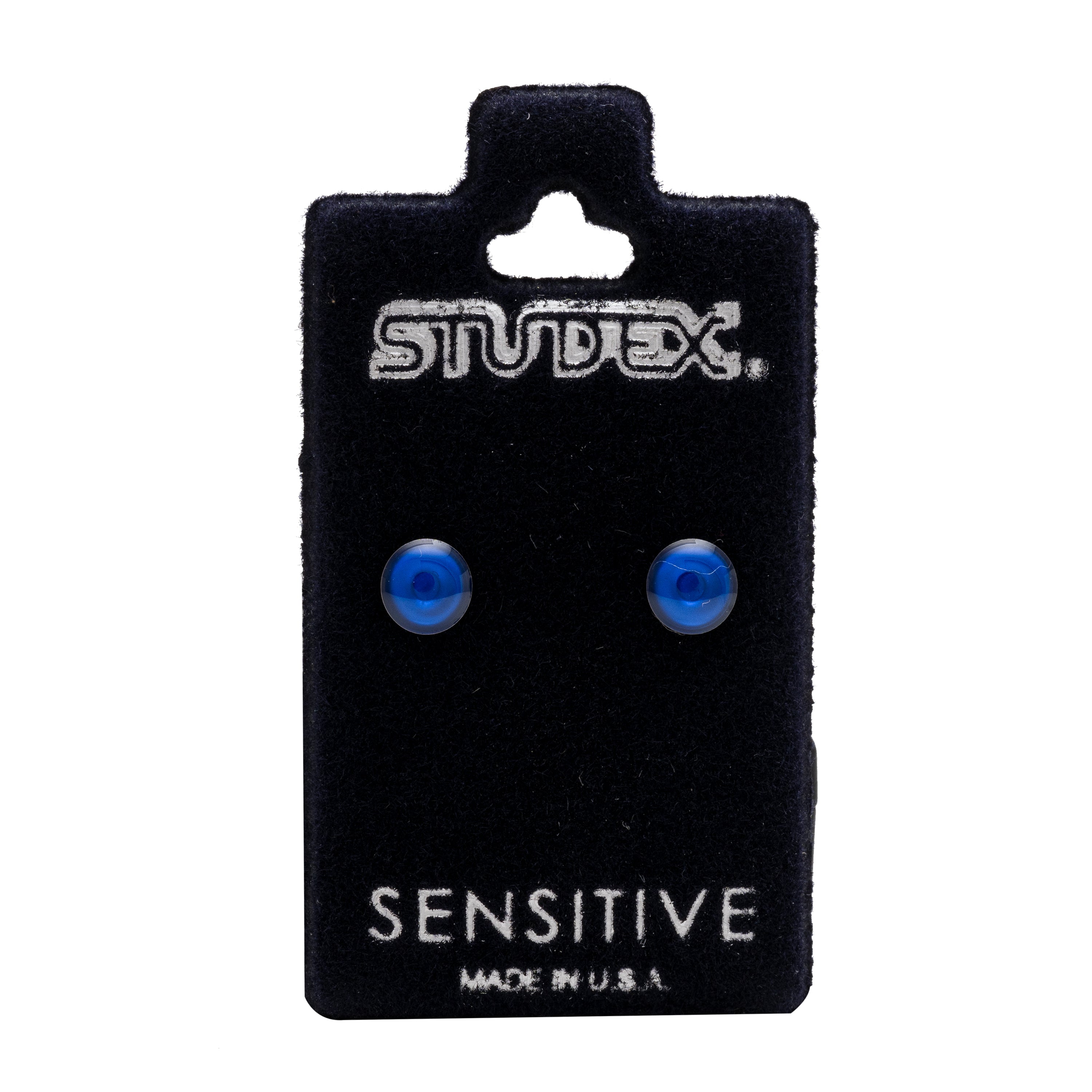 5MM Novelty Neon Blue Allergy free Stainless Steel Ear Studs | MADE IN USA | Ideal for everyday wear