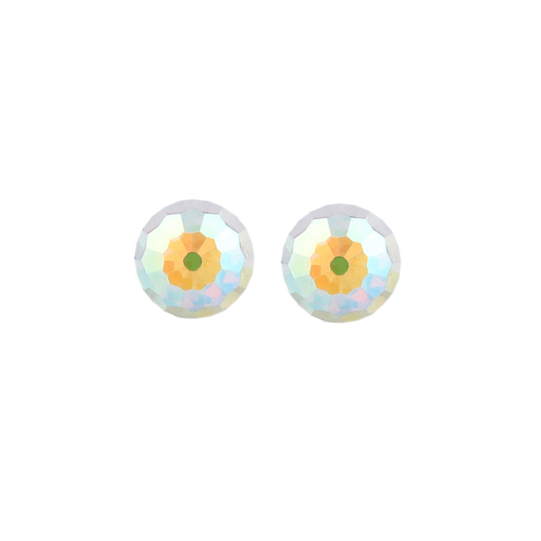 4MM Ab/Rainbow Crystal Ball Allergy free Stainless Steel Ear Studs For Kids