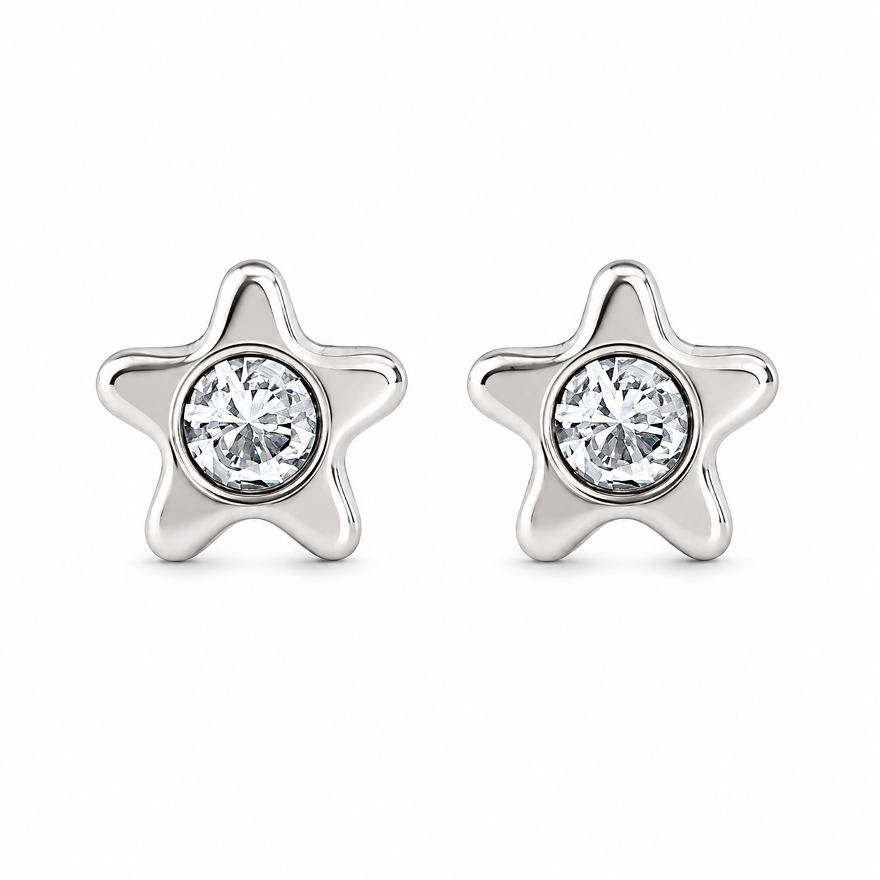 4MM Starlite April Crystal Allergy free Stainless Steel Ear Studs For Kids | Ideal for everyday wear