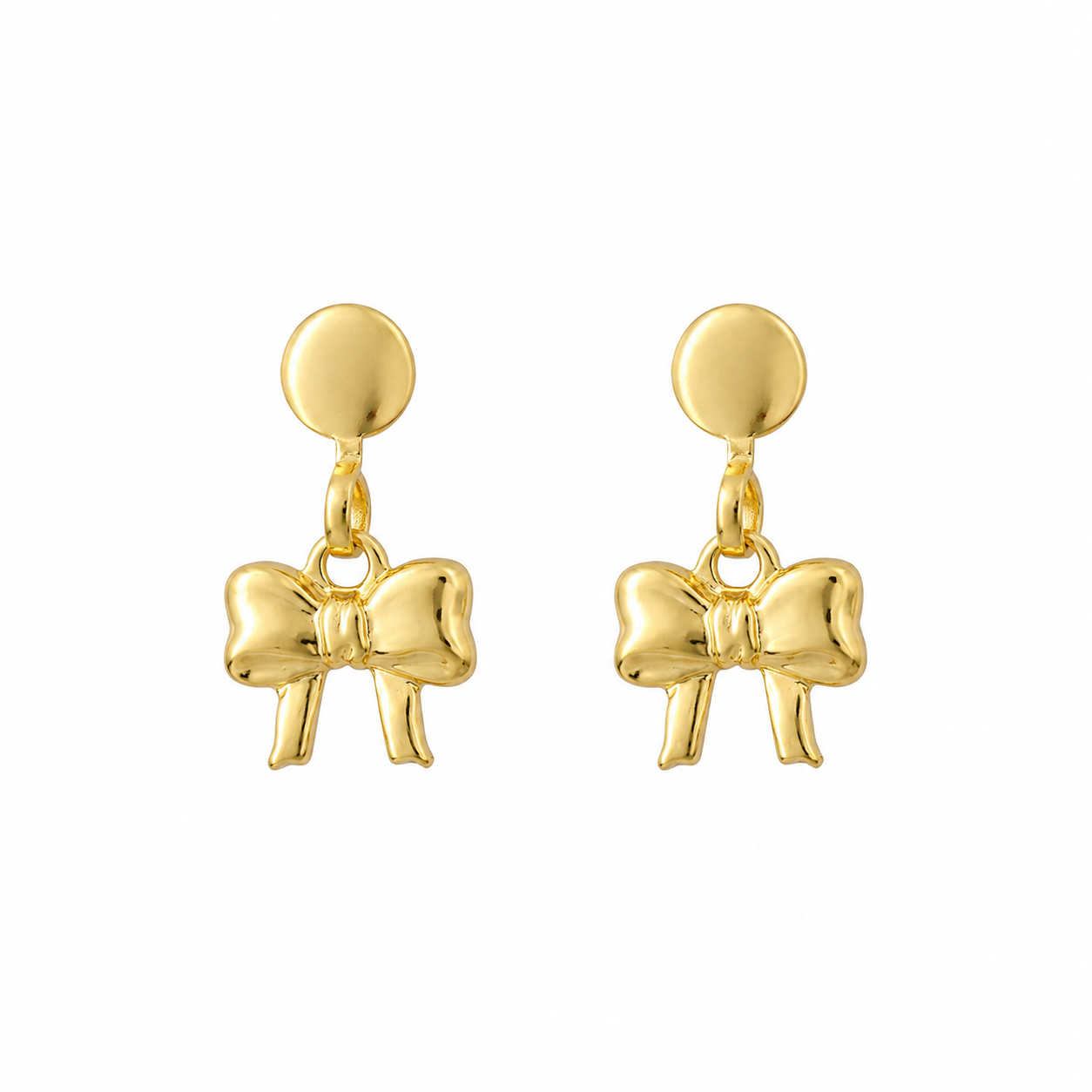 Drop Bow 24K Pure Gold Plated Ear Stud For Kids