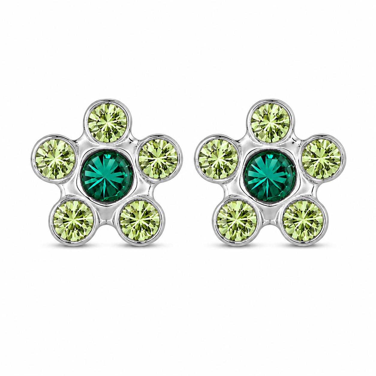 Daisy August Peridot May Emerald Allergy free Stainless Steel Ear Studs For Kids