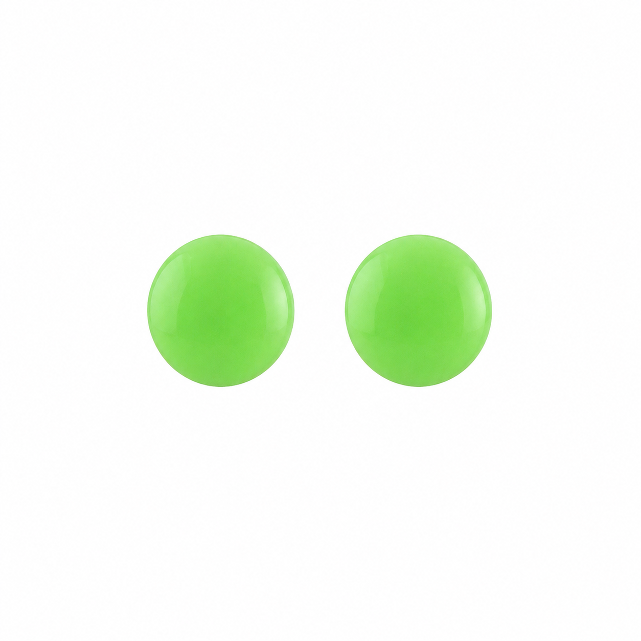 Novelty Neon Green Button Allergy free Stainless Steel Ear Studs For Kids