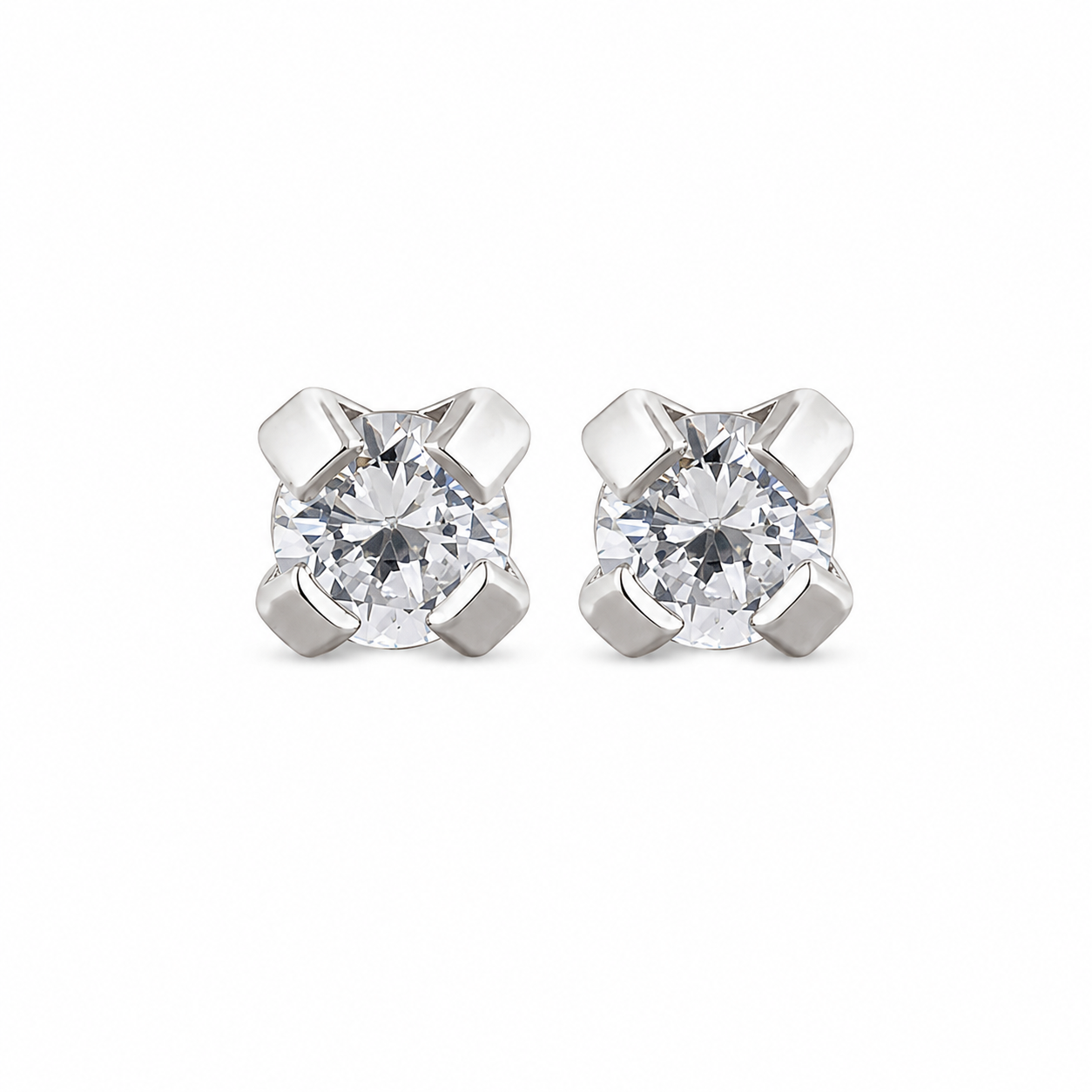 2MM Cubic Zirconia Allergy free Stainless Steel Ear Studs For Kids