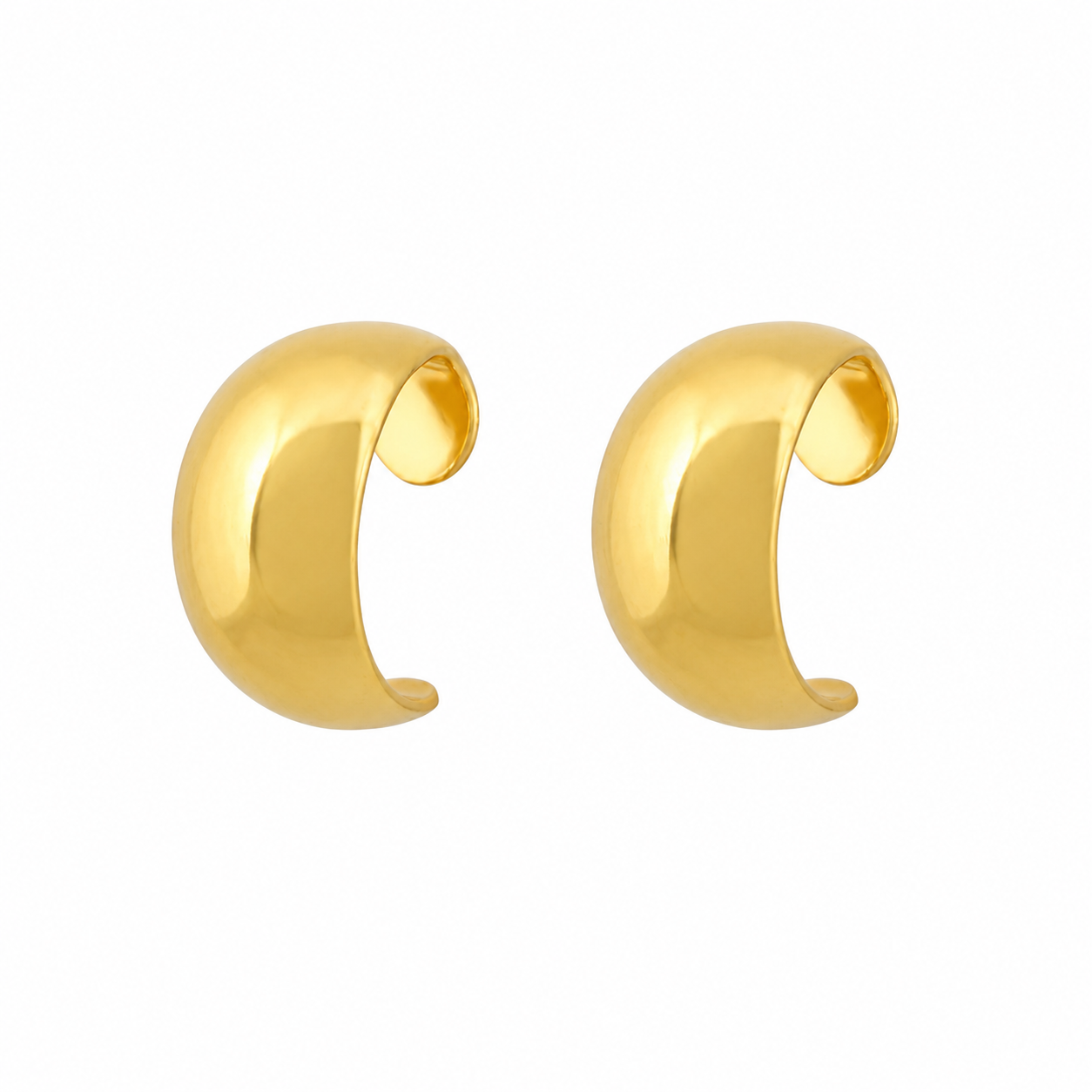 Smooth Hoop 24K Pure Gold Plated Ear Stud For Kids