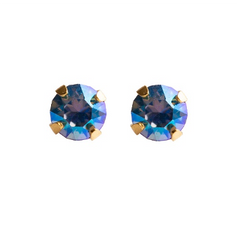 3MM Topaz 24K Pure Gold Plated Piercing Ear Stud