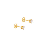 5MM Cubic Zirconia 24K Pure Gold Plated Ear Studs | MADE IN USA | Ideal for everyday wear