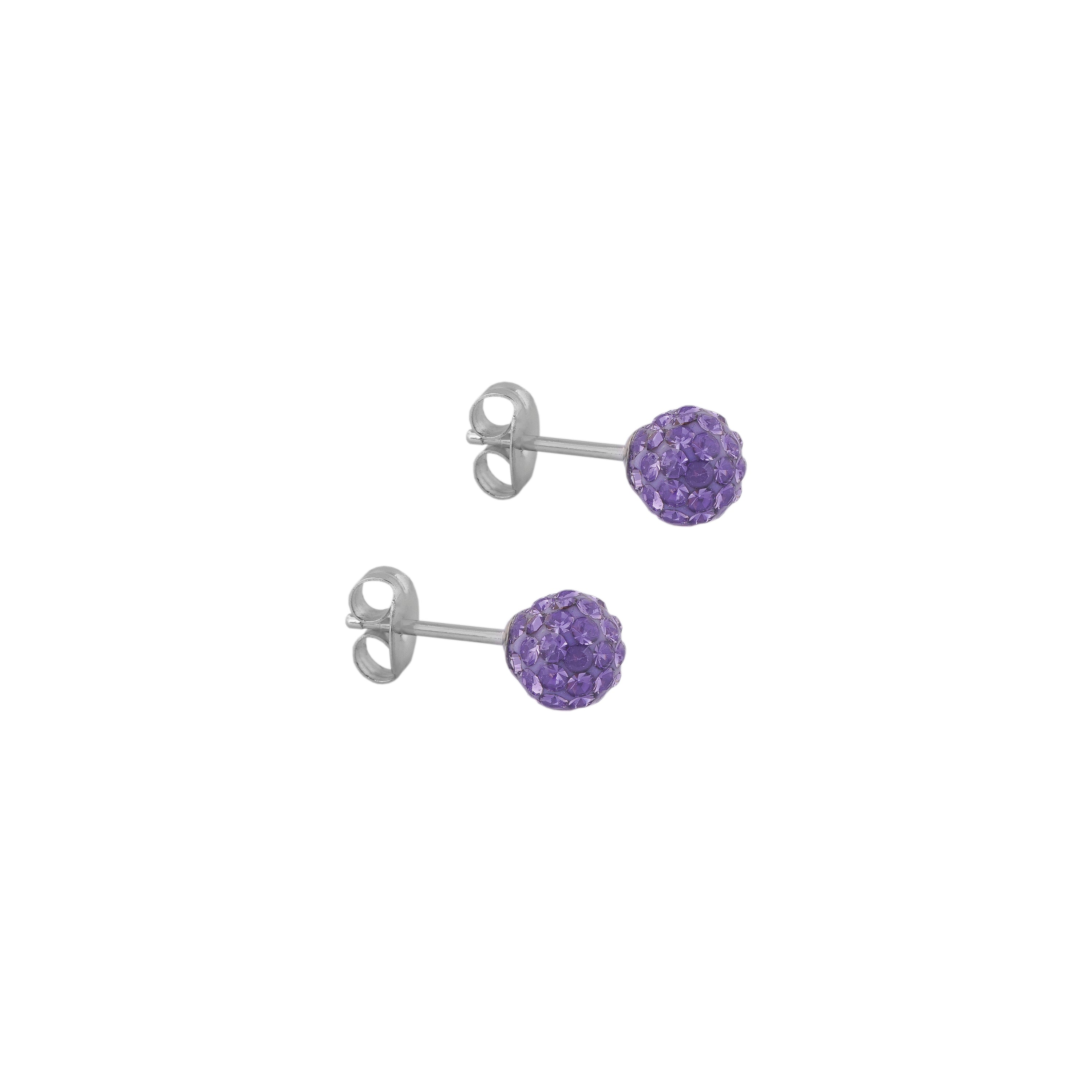 6MM Fireball Ð Tanzanite Allergy free Stainless Steel Ear Studs | MADE IN USA | Ideal for everyday wear
