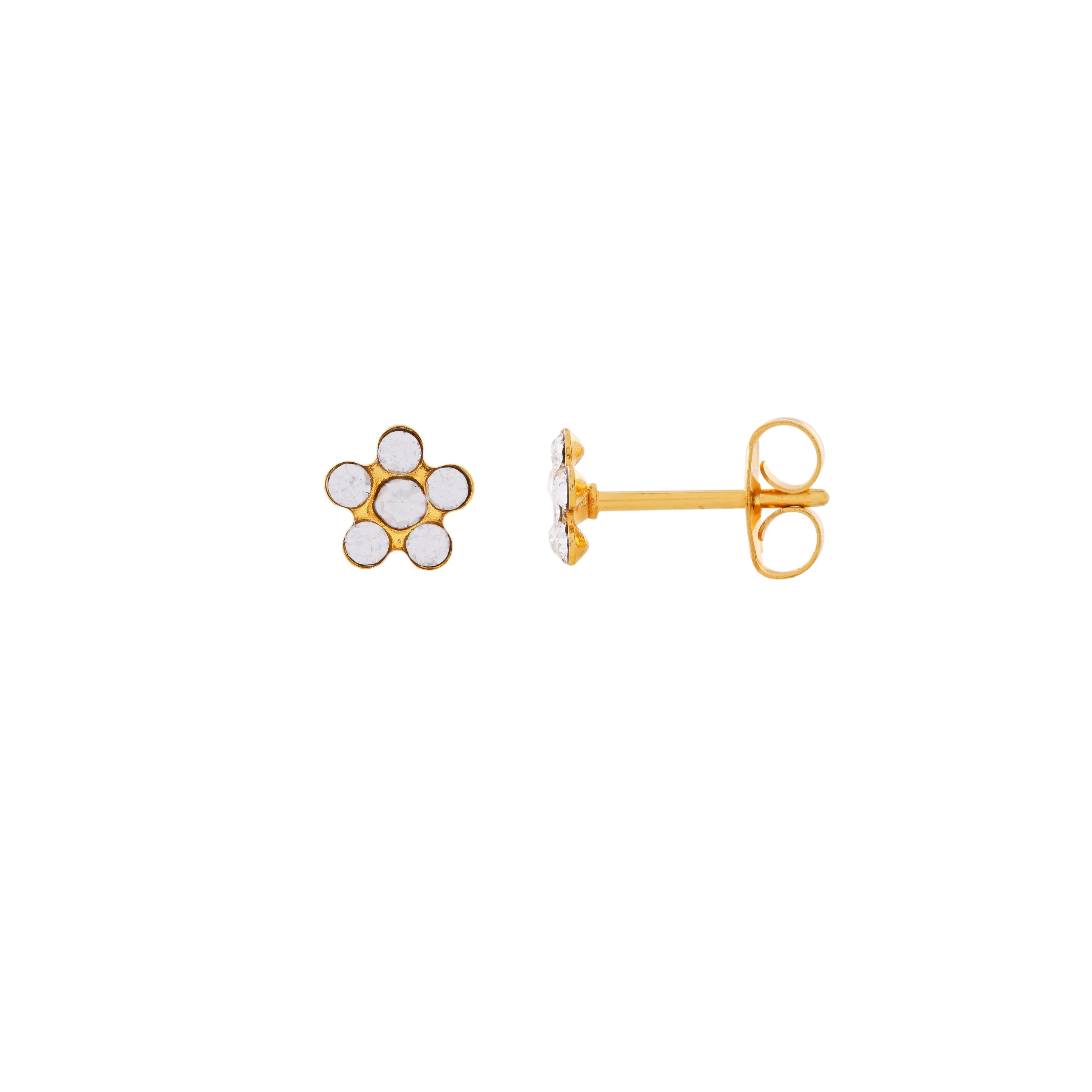 Daisy April Crystal 24K Pure Gold Plated Ear Studs For Kids