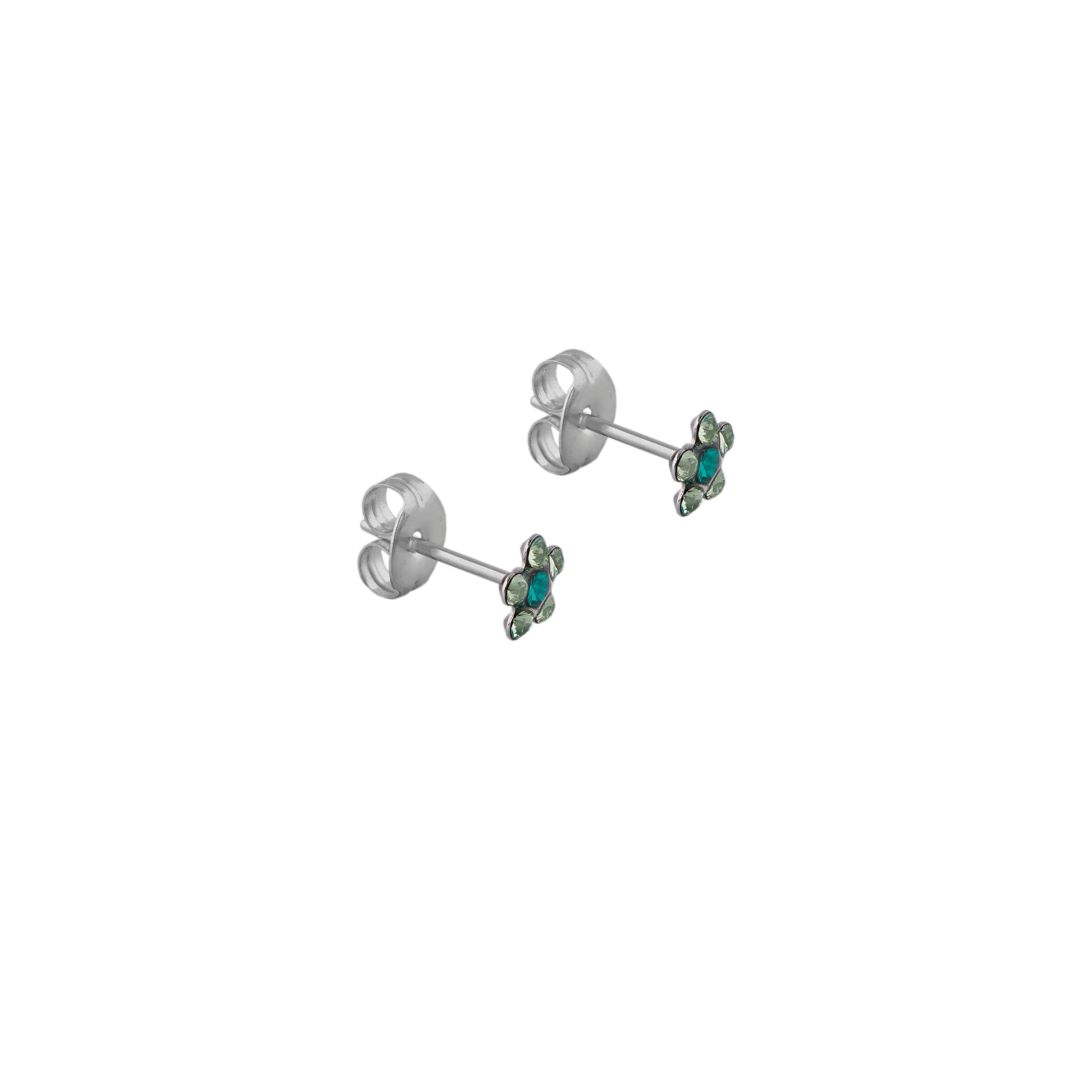 Daisy August Peridot Ð May Emerald Allergy free Stainless Steel Ear Studs For Kids