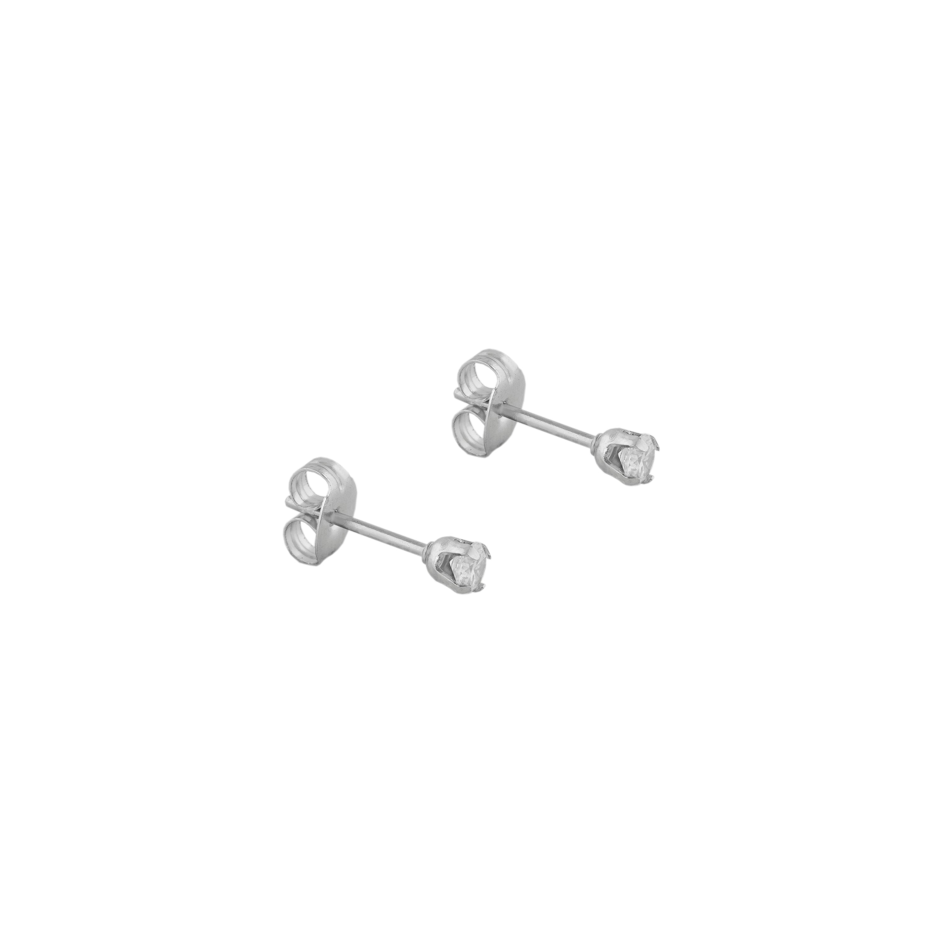 3MM Cubic Zirconia Allergy free Stainless Steel Ear Studs For Kids