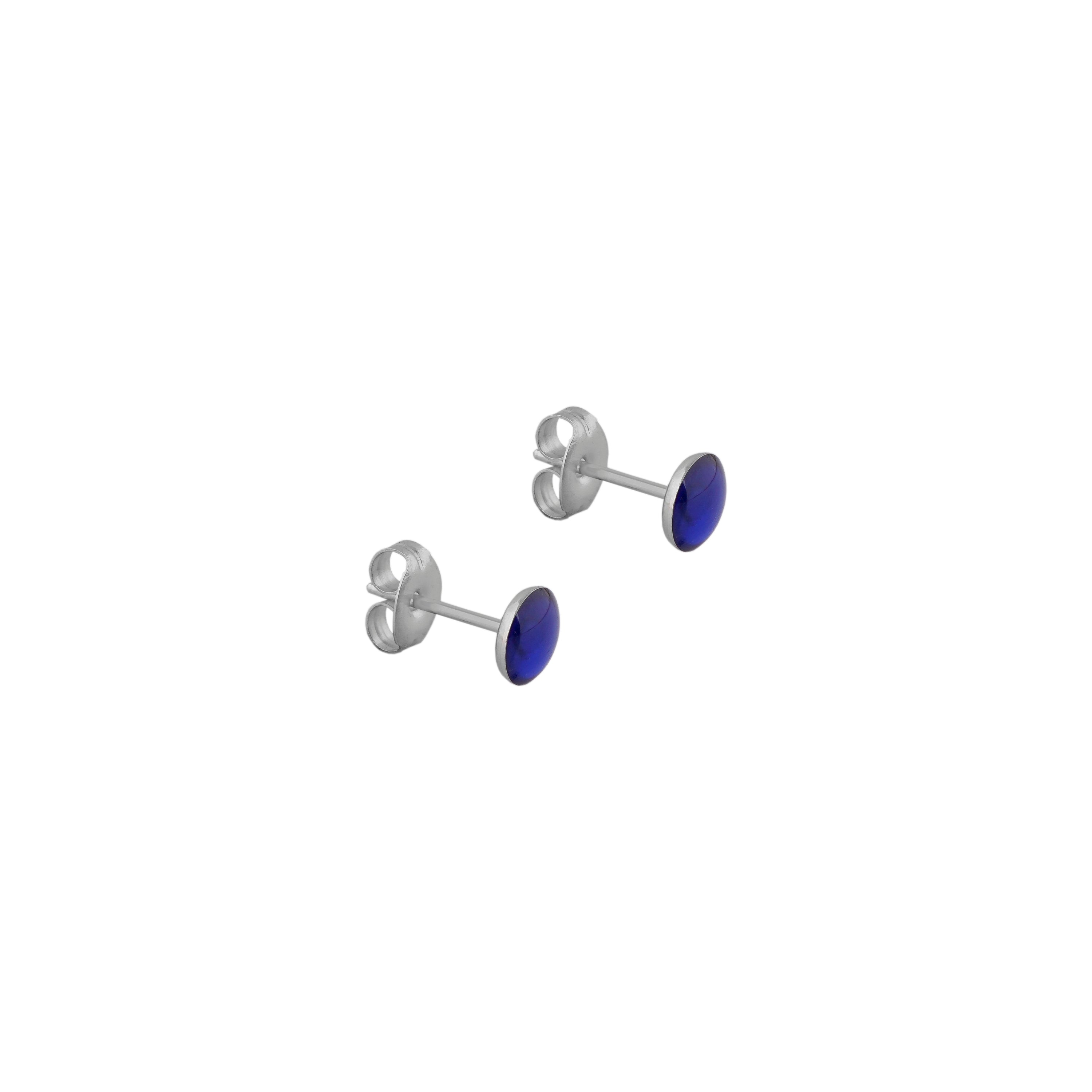 5MM Novelty Neon Blue Allergy free Stainless Steel Ear Studs | MADE IN USA | Ideal for everyday wear