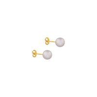 8MM White Pearl 24K Pure Gold Plated Ear Studs | MADE IN USA | Ideal for everyday wear