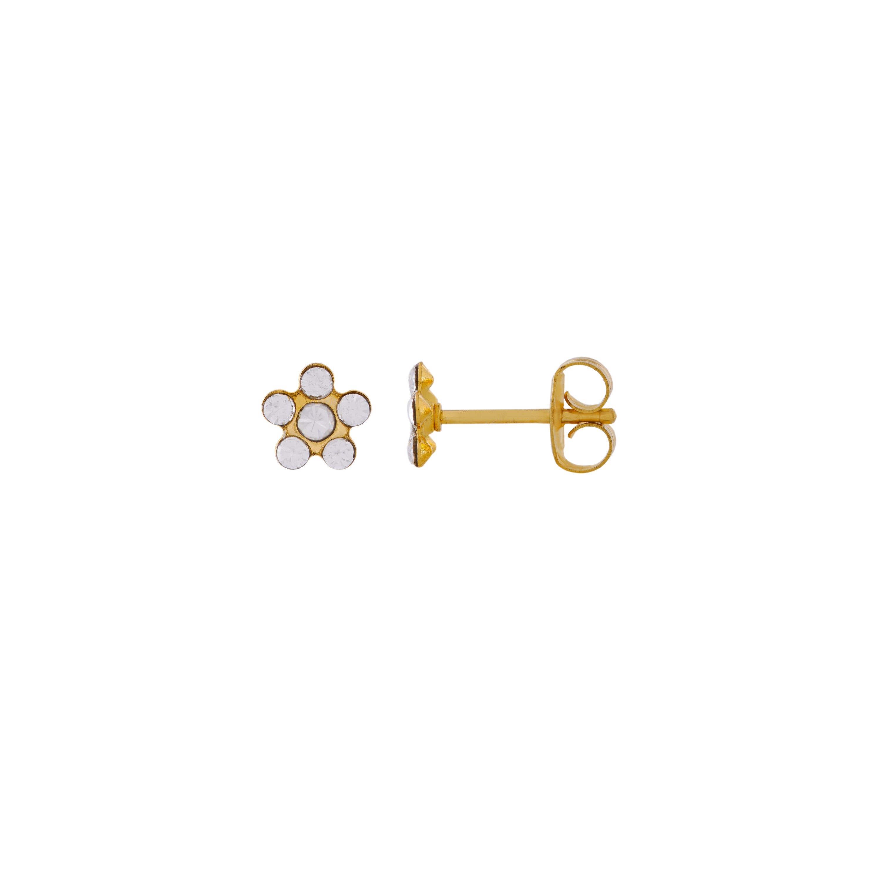 Daisy April Crystal 24K Pure Gold Plated Ear Studs | MADE IN USA | Ideal for everyday wear