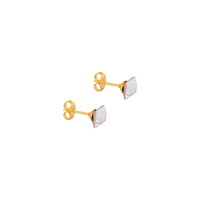 6X6MM Austrian Crystal Square 24K Pure Gold Plated Ear Studs | MADE IN USA | Ideal for everyday wear